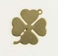 14K Yellow Gold Four Leaf Clover Good Luck Classic Lucky Charm/Pendant