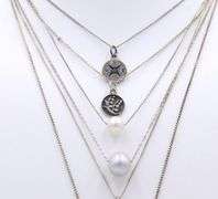 Group Lot of 6 Vintage 925 Sterling Silver Necklaces