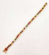 FANCY 10.00 CARAT SAPPHIRE, EMERALD, RUBY, TANZANITE, AMETHYST, CITRINE, TOPAZ, TOURMALINE, PERIDOT, AND MORE! TENNIS BRACELET