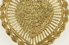 14K Yellow Gold 1950's Heart Love Symbol Photo Locket Pendant