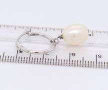 925 Sterling Silver Hoop Drop Pearl Earrings