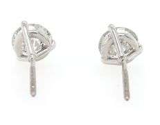1.55ctw Round Diamond Solitaire Stud Earrings in 14K