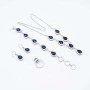 Beautiful Dark Blue Sapphire 4 Piece Jewelry Set