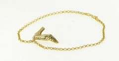 14K Yellow Gold High Heel Shoe Pump Fashion Charm Chain Bracelet