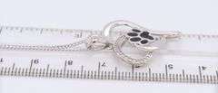 Sterling Silver Paw Heart Necklace