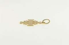14K Yellow Gold Jerusalem Cross Traditional Faith Symbol Charm/Pendant