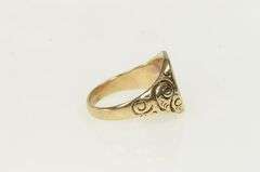 10K Yellow Gold H L Monogram Letter Initial Name Signet Ring