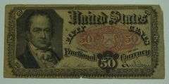 1875 Fractional Currency Red Seal 50 Cent Note