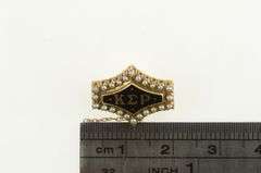 10K Yellow Gold Kappa Epsilon Rho Seed Pearl Lapel Frat. Pin/Brooch