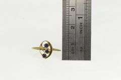 14K Yellow Gold Natural Sapphire Vintage Statement Cluster Ring