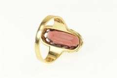 14K Yellow Gold Victorian Garnet Oval Elaborate Statement Ring