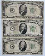 4 1928 B $10 Boston Gold Redeemable FR Notes