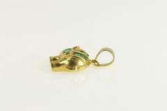 14K Yellow Gold Natural Emerald Elephant Strength Symbol Pendant