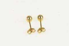 14K Yellow Gold 4mm Vintage Simple Classic Ball Stud Earrings