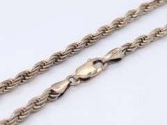 Vintage Sterling Silver Rope Chain Necklace
