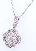 Set of 925 Stering Silver Diamond Pendant on Chain with Matching Earrings