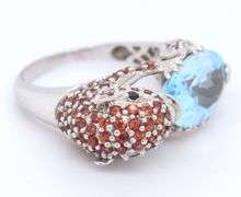 925 Sterling Silver Blue Topaz Ring