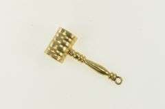 14K Yellow Gold 3D Gavel Justice Symbol Judge Lawyer Charm/Pendant