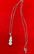 CERTIFIED 14K WHITE GOLD AND DIAMOND CHAIN AND PENDANT