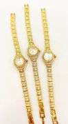 GROUP OF 3x MATCHING 18KT YELLOW GOLD PLATED & GEMSTONE WATCHES- BRAND NEW