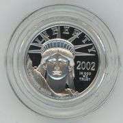 Superb Gem Cameo Proof 2002-W $10 pure Platinum. Box/COA