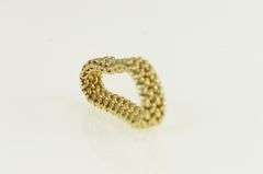 14K Yellow Gold Mesh Chain Vintage Unique Statement Band Ring