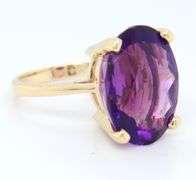 Powerful Yellow Gold 10.75ct Amethyst Ring