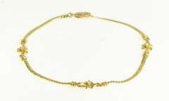 14K Yellow Gold Retro Diamond Square Knot Herringbone Bracelet
