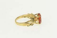 10K Yellow Gold Syn. Mexican Fire Opal Vintage Statement Ring