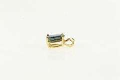 14K Yellow Gold Pear Natural Sapphire Vintage Classic Pendant