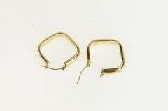 14K Yellow Gold 24.8mm Squared Statement Puffy Hoop Earrings