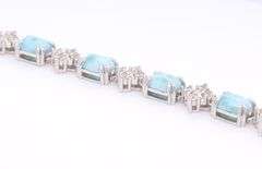 Sterling Silver Signed DK Gemstone Bracelet
