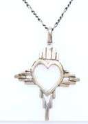 Vintage Cross Heart Shaped Pendant on Chain
