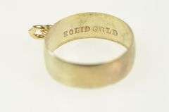 10K Yellow Gold Victorian Child's Baby Band Wedding Ring Charm/Pendant