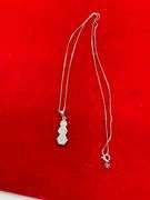 CERTIFIED 14K WHITE GOLD AND DIAMOND CHAIN AND PENDANT