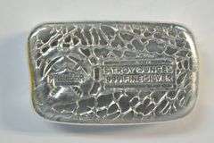 Beautiful poured pure .999 fine silver 5 Troy Oz. Pioneer Bar