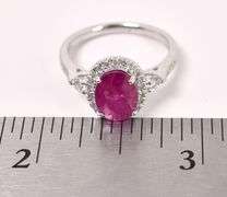 Mesmerizing Natural Burmese Ruby and Diamond Ring in Platinum