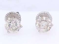 5.38ctw Round Diamond Solitaire Stud Earrings in Platinum