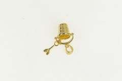 14K Yellow Gold 3D Bucket Pail Shovel Beach Toy Vintage Charm/Pendant