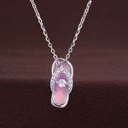 'Summer vibes" Platinum over 925 Sterling silver necklace