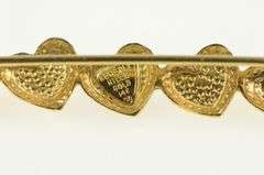 14K Yellow Gold Heart Love Symbol Diamond Cut Bar Pin/Brooch