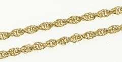 14K Yellow Gold 2.0mm Woven Fancy Rope Link Vintage Chain Necklace