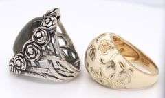 Group Lot of 2 Vintage 925 Sterling Silver Rings