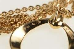 18K Yellow Gold Omega Designer Circle Pendant Chain Necklace
