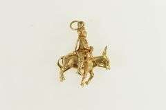 14K Yellow Gold Don Quixote Cervantes Spanish Book Story Charm/Pendant