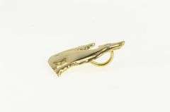 14K Yellow Gold Diamond Howling Wolf Western Vintage Pendant