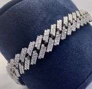 GORGEOUS 14K ICY WHITE GOLD MIAMI CUBAN LINK DIAMOND BRACELET