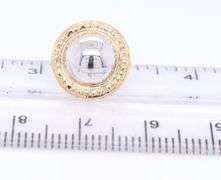 Fabulous Two Tone Gold Classic Round Post Earrings