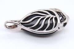 925 Sterling Silver Black Onyx Tear Shaped Pendant