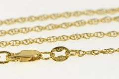 14K Yellow Gold 1.2mm Rope Chain Rolling Woven Link Necklace